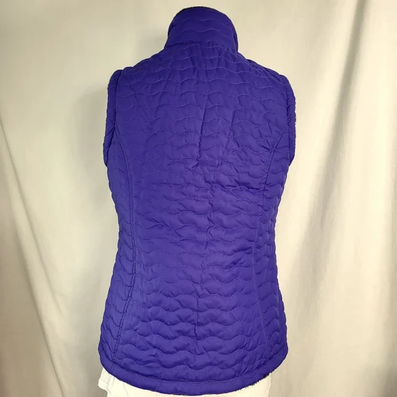 Free Country Purple Iris Reversible VEST Womens Size S Quilted Fleece Full Zip - Picture 4 of 15